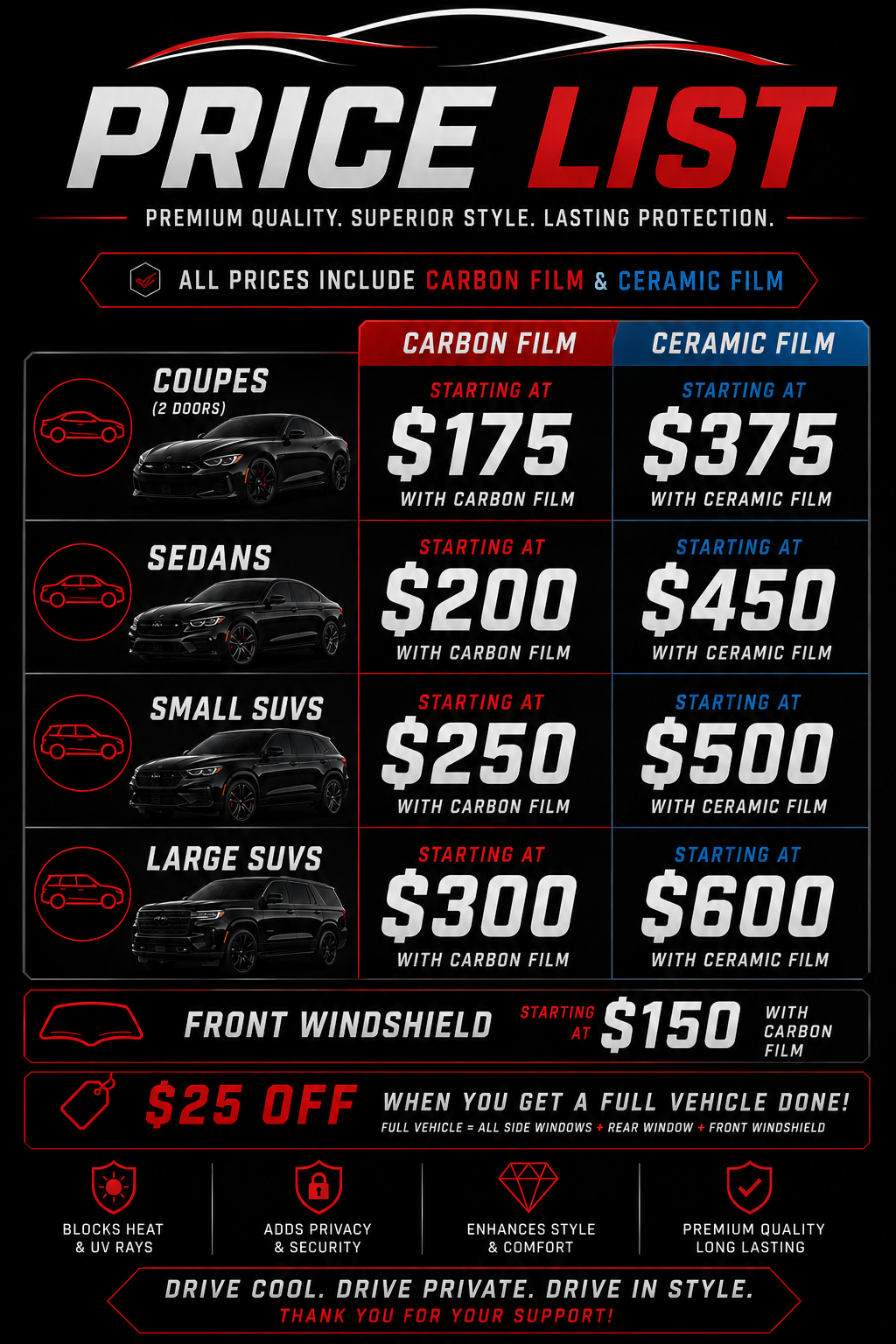 Inside Just Tint window tinting